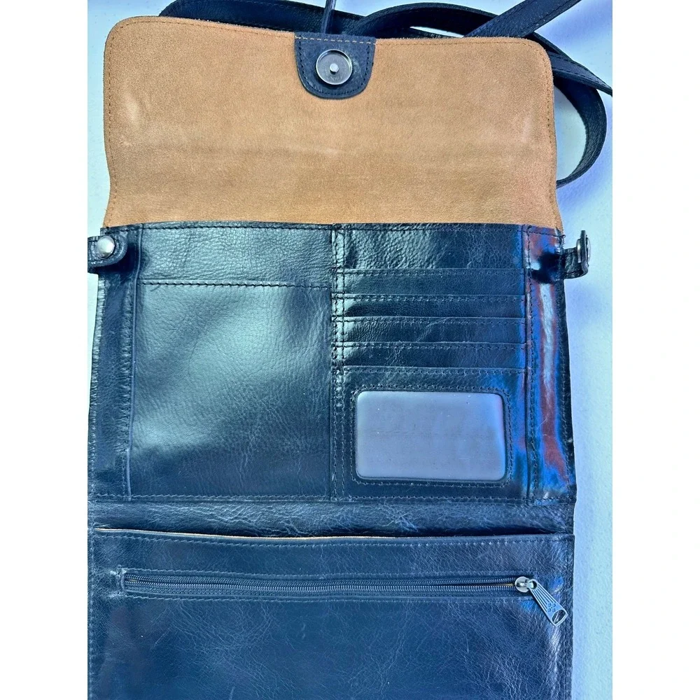 Patricia Nash Tauriana Portland Python Leather Crossbody Organizer Flap Bag Purs